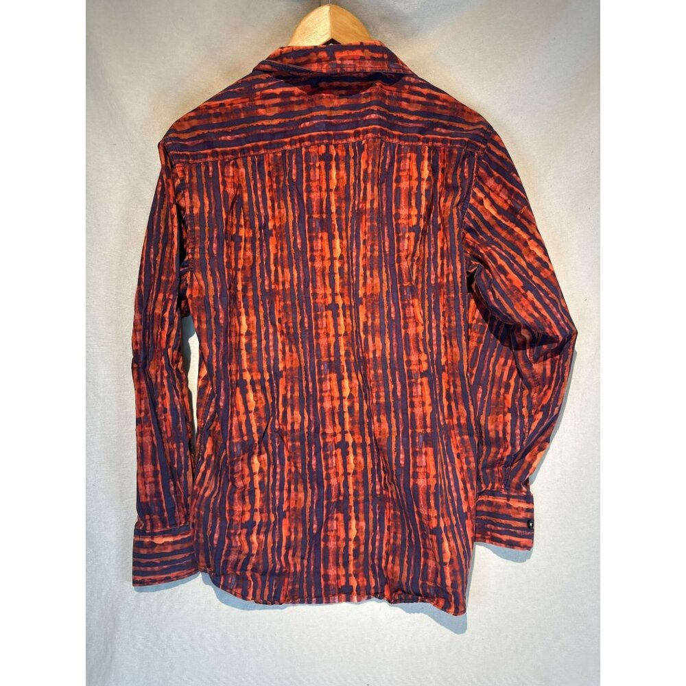 Visconti Uomo Men’s Striped Long Sleeve Button Shirt Med 100% Mercerized Cotton - Picture 4 of 4